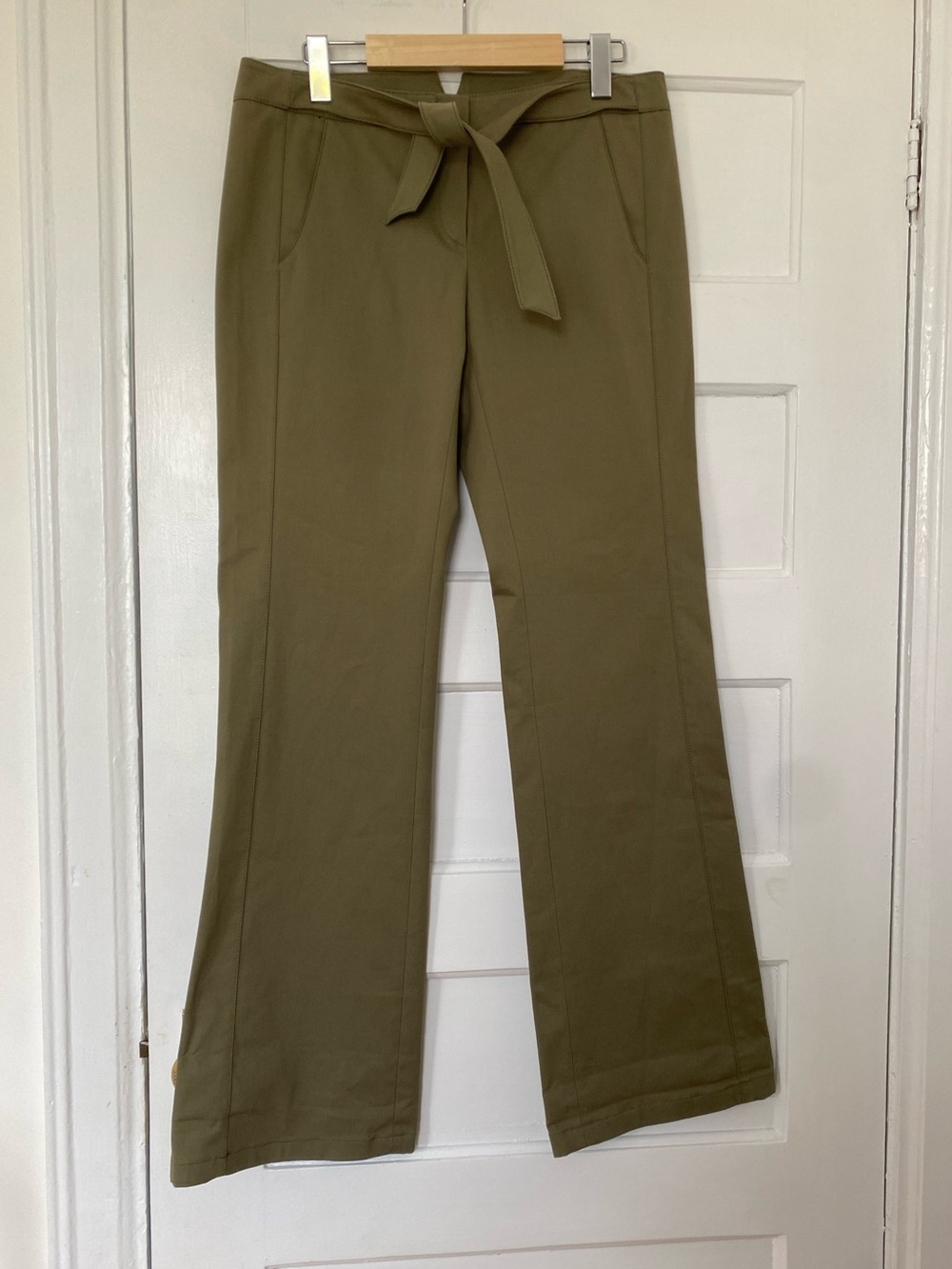 Vintage Armani Y2K green wide leg cotton pants